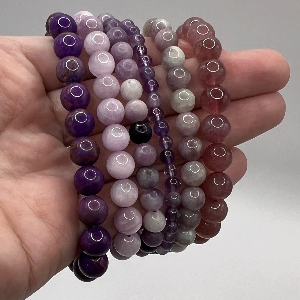 NWOT Purple Crystal Bracelet Set of Six